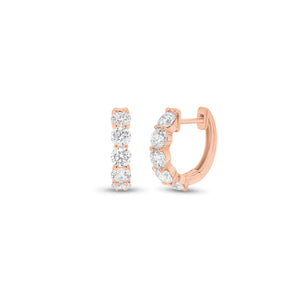 1.58 ct Diamond Huggie Earrings - 18K gold weighing 2.59 grams  - 10 round diamonds weighing 1.58 carats