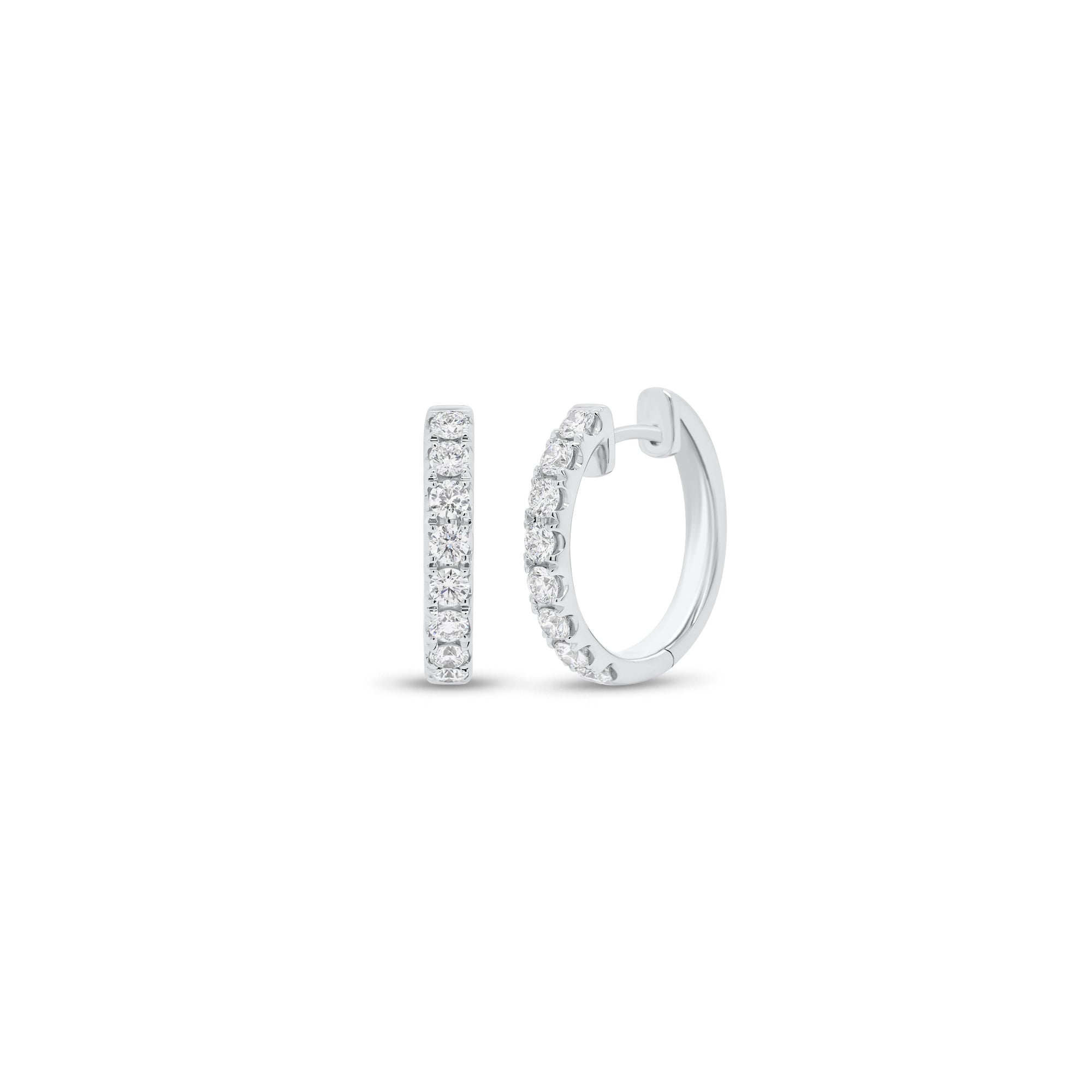 1.12 ct Diamond Huggie Earrings - 18K gold weighing 7.17 grams  - 16 round diamonds weighing 1.12 carats