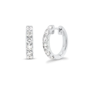 1.63 ct Diamond Huggie Earrings - 14K gold weighing 7.35 grams   - 12 round diamonds weighing 1.63 carats 
