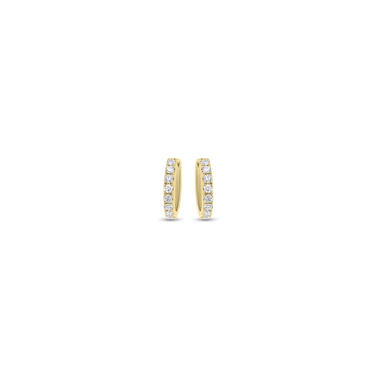 0.29 ct Diamond Huggie Earrings - 14K gold weighing 1.81 grams - 16 round diamonds weighing 0.29 carats