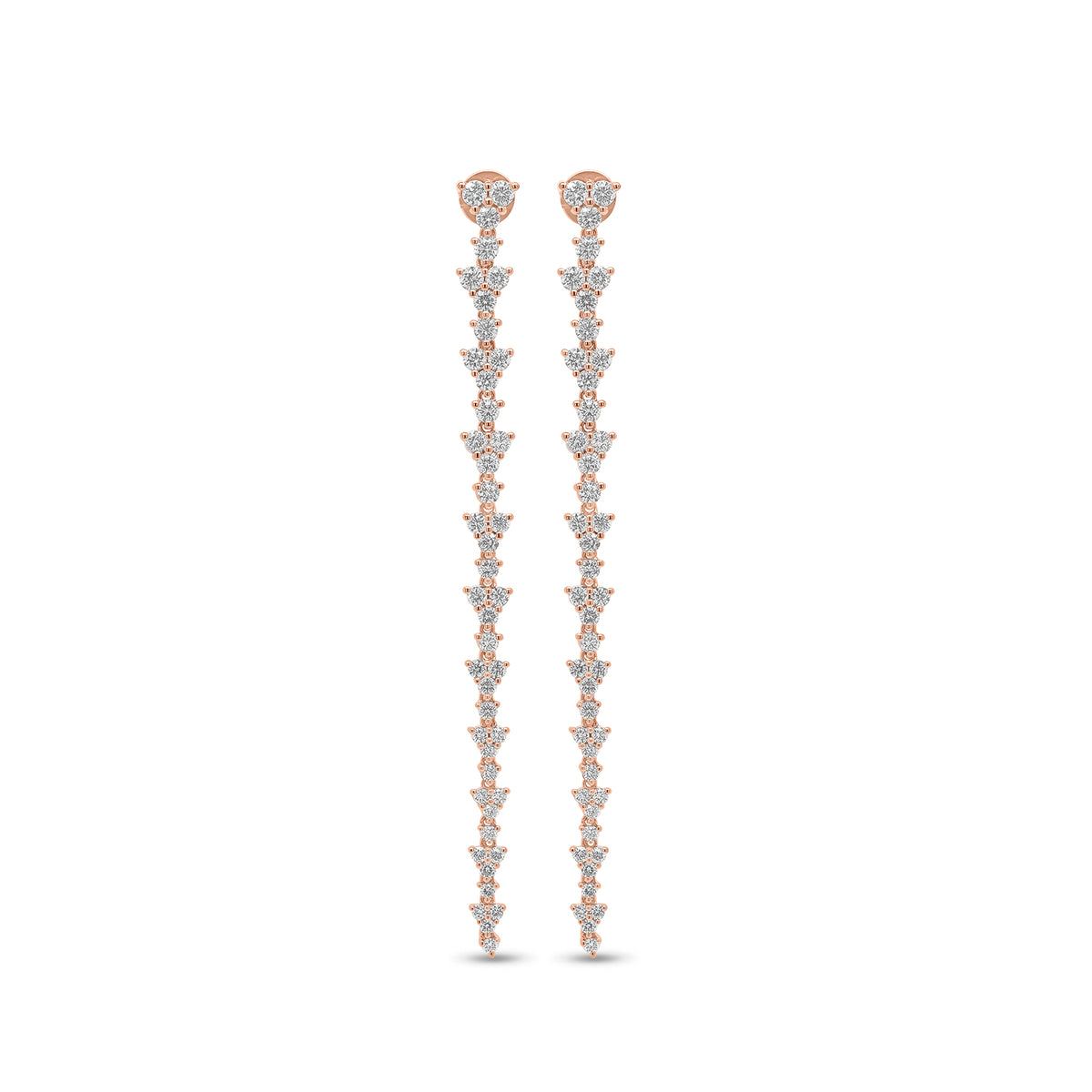 Diamond Cluster Drip Earrings - 14K gold weighing 5.64 grams - 88 round diamonds weighing 1.96 carats