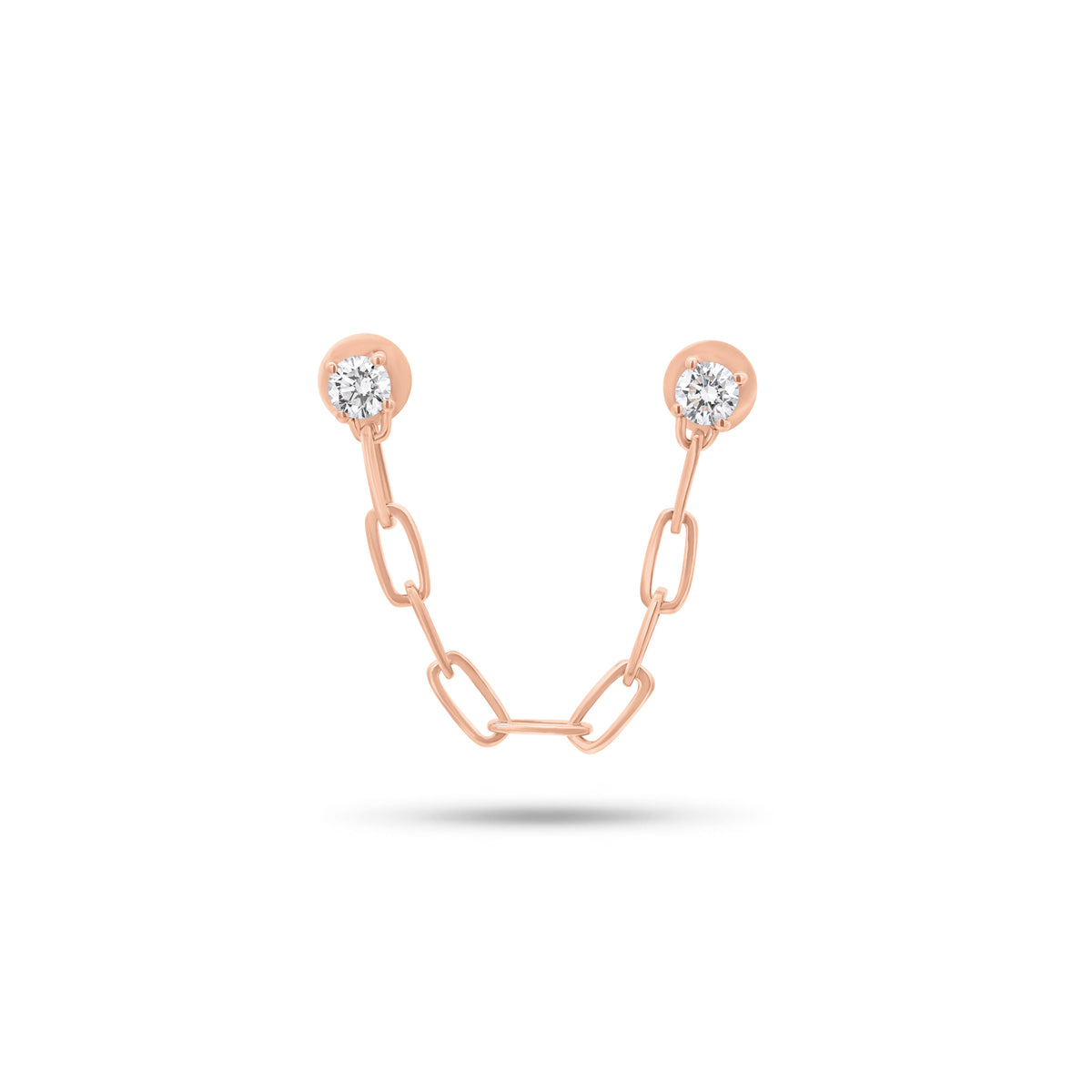 Diamond Double Stud Paperclip Chain Earring
- 14K gold weighing 1.23 grams
- 2 round diamonds weighing 0.22 carats