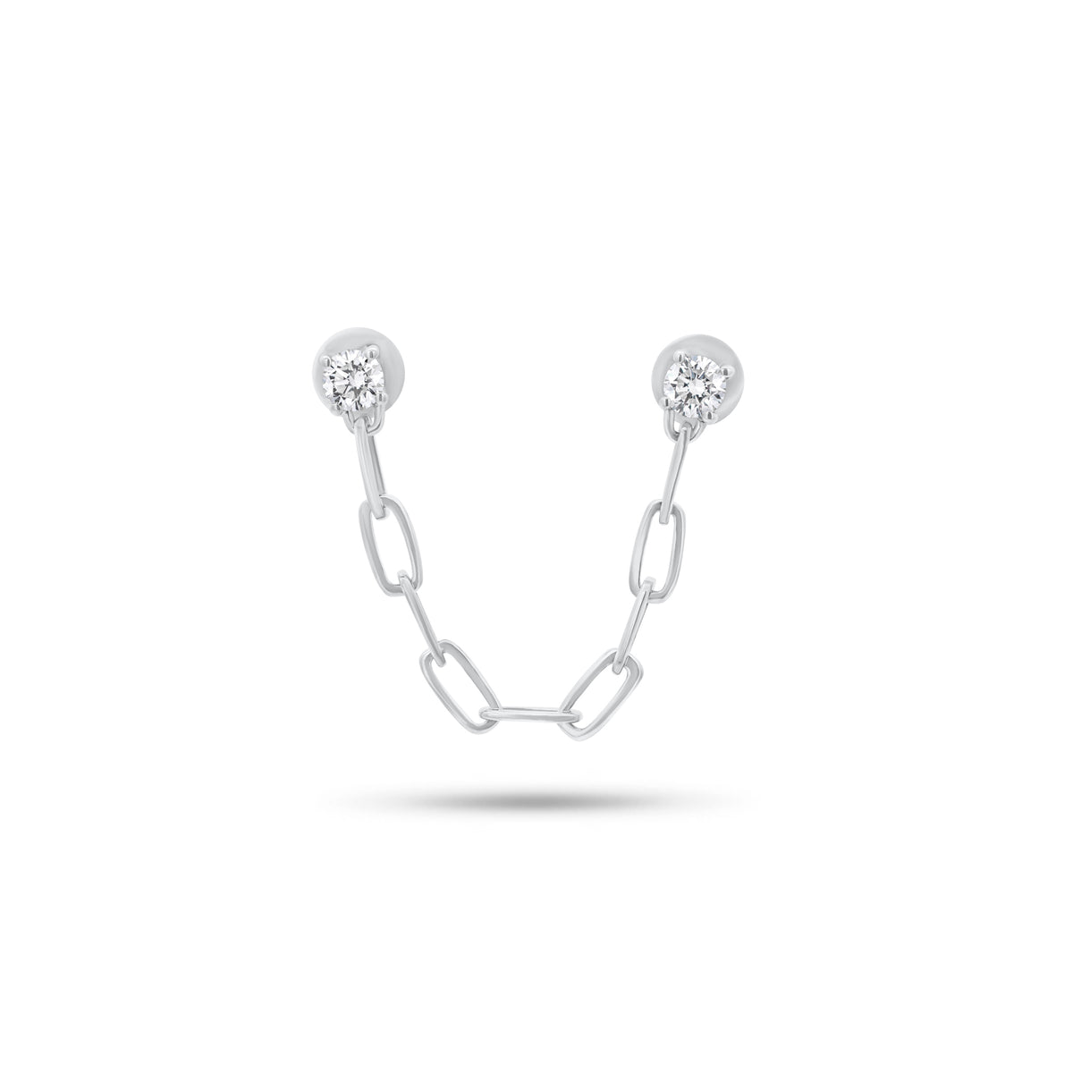 Diamond Double Stud Paperclip Chain Earring
- 14K gold weighing 1.23 grams
- 2 round diamonds weighing 0.22 carats