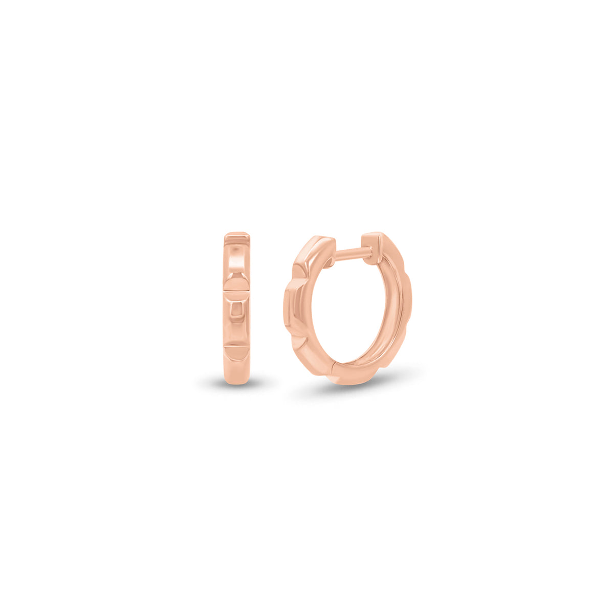 Textured gold huggie earrings - 14K gold weighing 2.32 grams