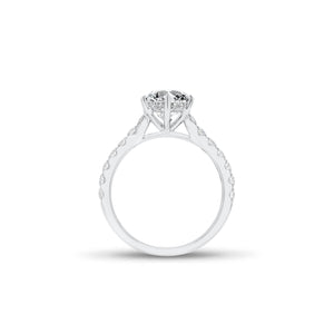 Round Diamond Engagement Ring With Diamond Basket - 18K gold weighing 3.23 grams - 26 round diamonds weighing 0.53 carats (GIA graded F-G color, VS2-SI1 clarity)