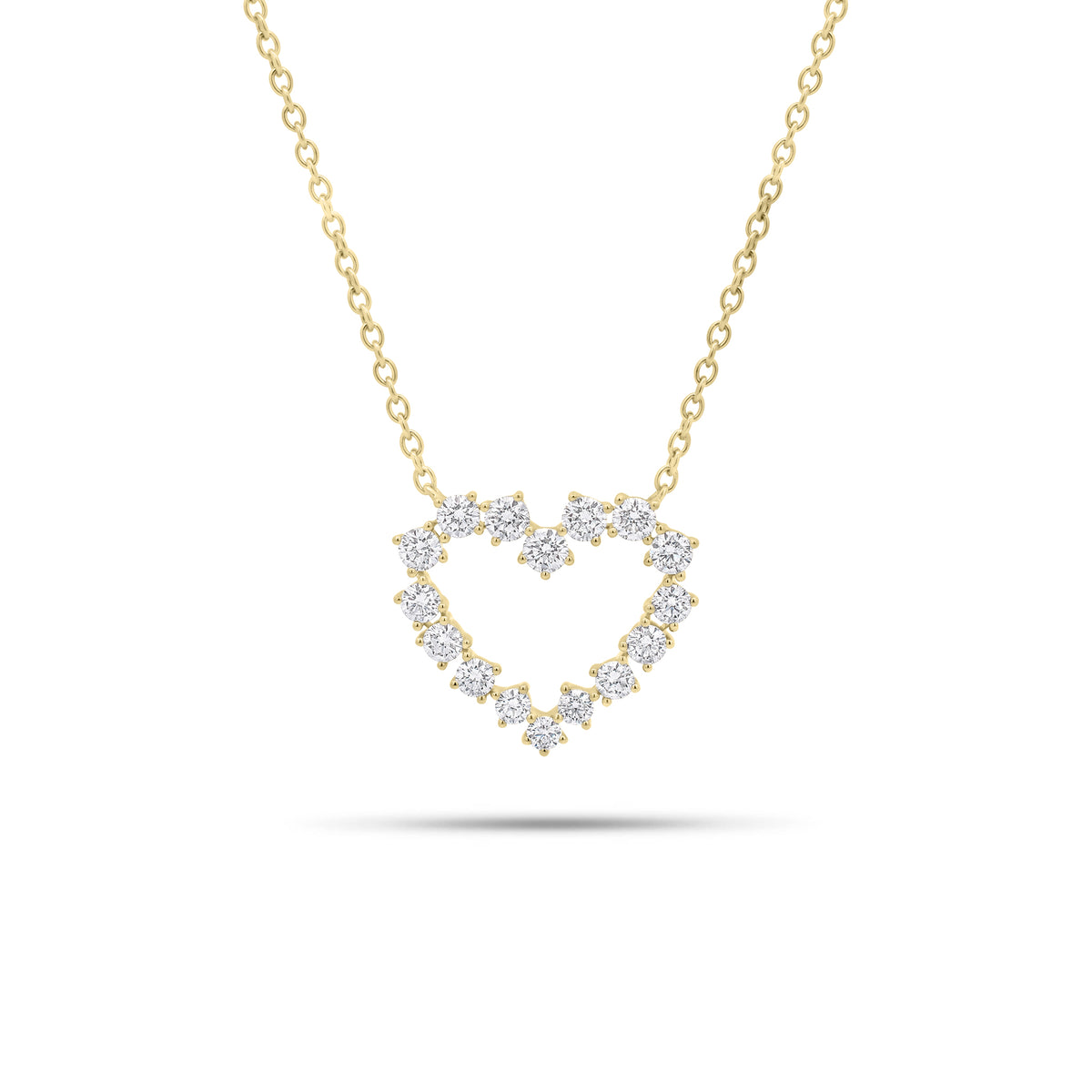 0.54 ct Diamond Open Heart Pendant Necklace