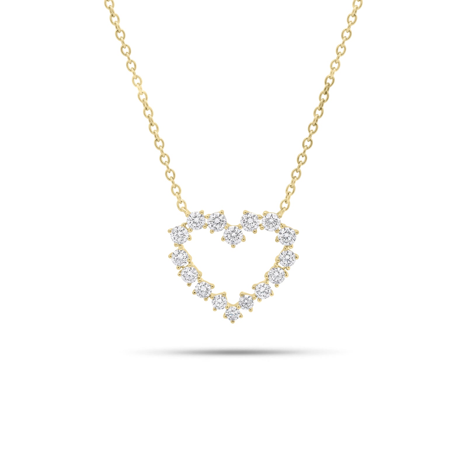0.54 ct Diamond Open Heart Pendant Necklace