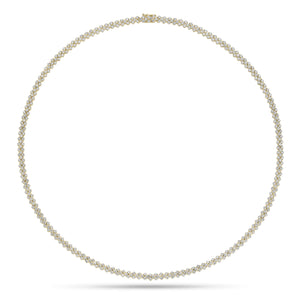 small diamond multi-row tennis necklace - 14K gold weighing 20.52 grams  - 453 round diamonds weighing 5.92 carats