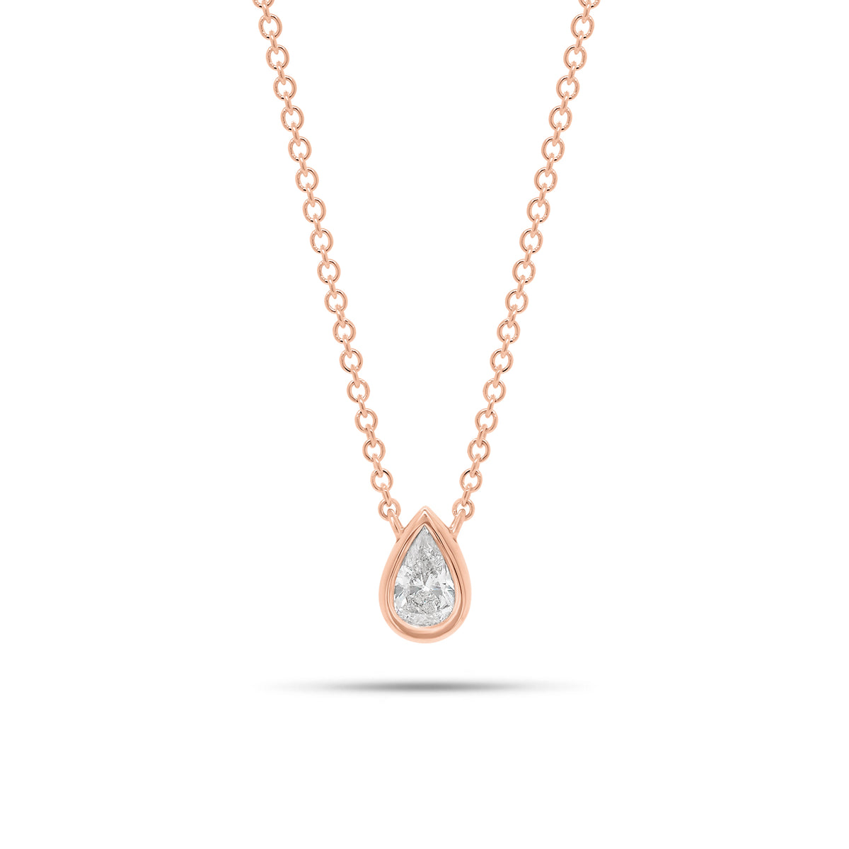 0.33 ct Pear-Shaped Bezel-Set Diamond Pendant - 14K gold weighing 2.25 grams - 0.33 ct pear-shaped diamond
