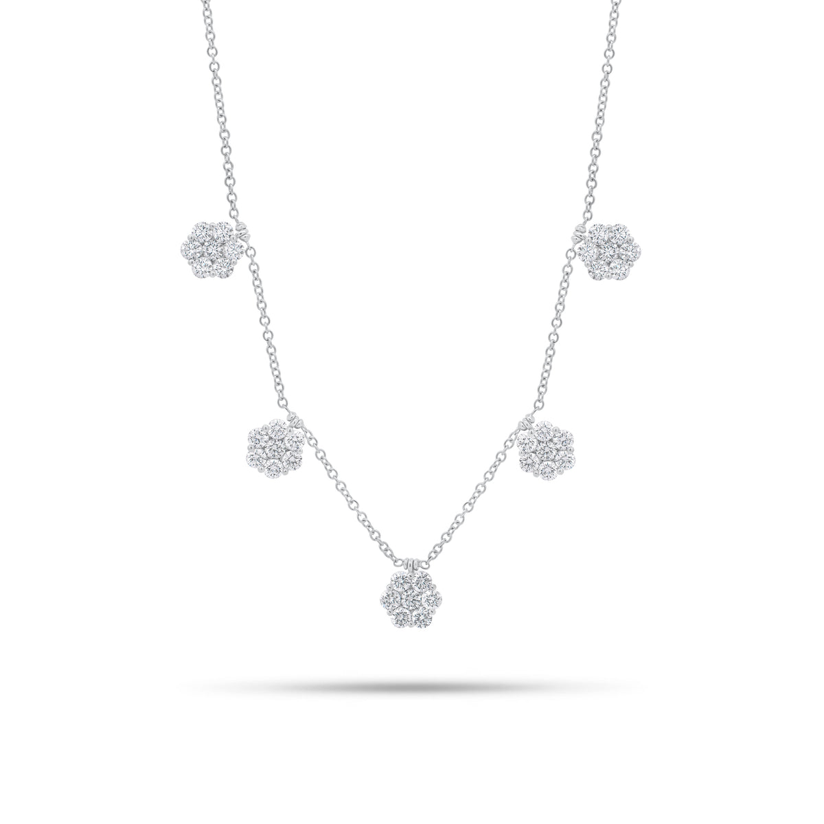 Diamond Flower Drops Necklace