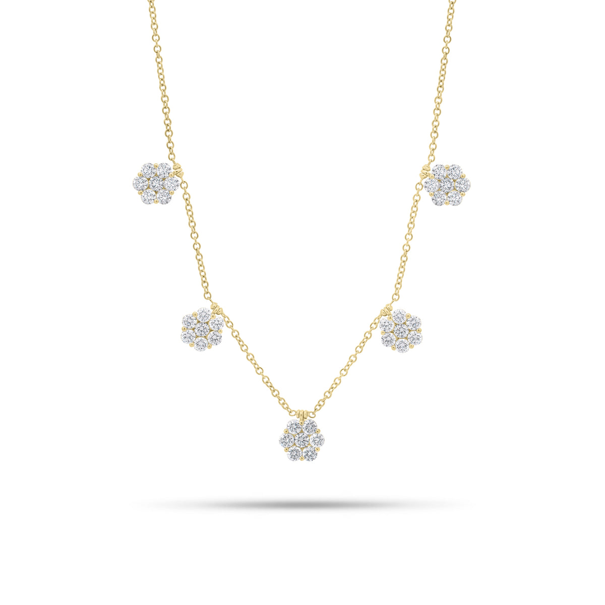 Diamond Flower Drops Necklace