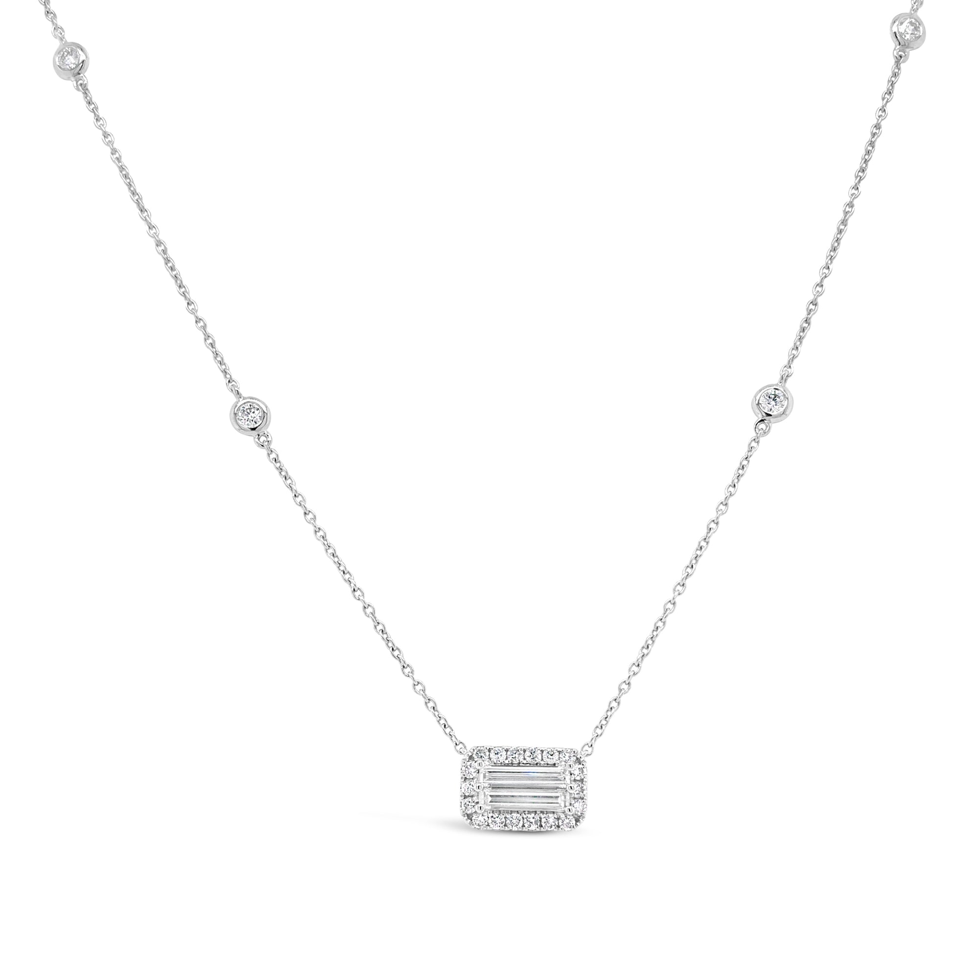 diamond necklace on white background