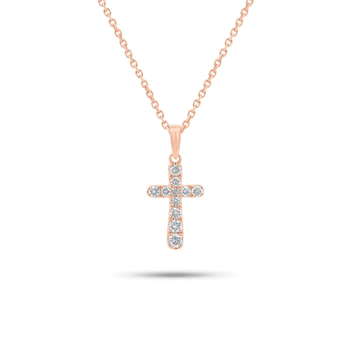 0.23 ct Diamond Cross Pendant - 18K gold weighing 0.62 grams - 14K gold weighing 1.60 grams  - 11 round diamonds weighing 0.23 carats