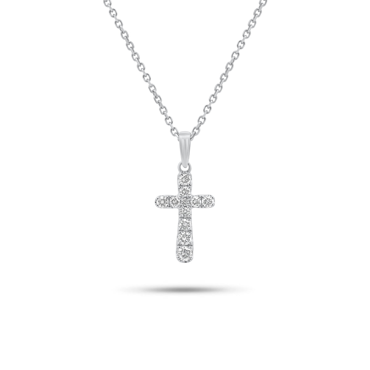 0.23 ct Diamond Cross Pendant - 18K gold weighing 0.62 grams - 14K gold weighing 1.60 grams  - 11 round diamonds weighing 0.23 carats