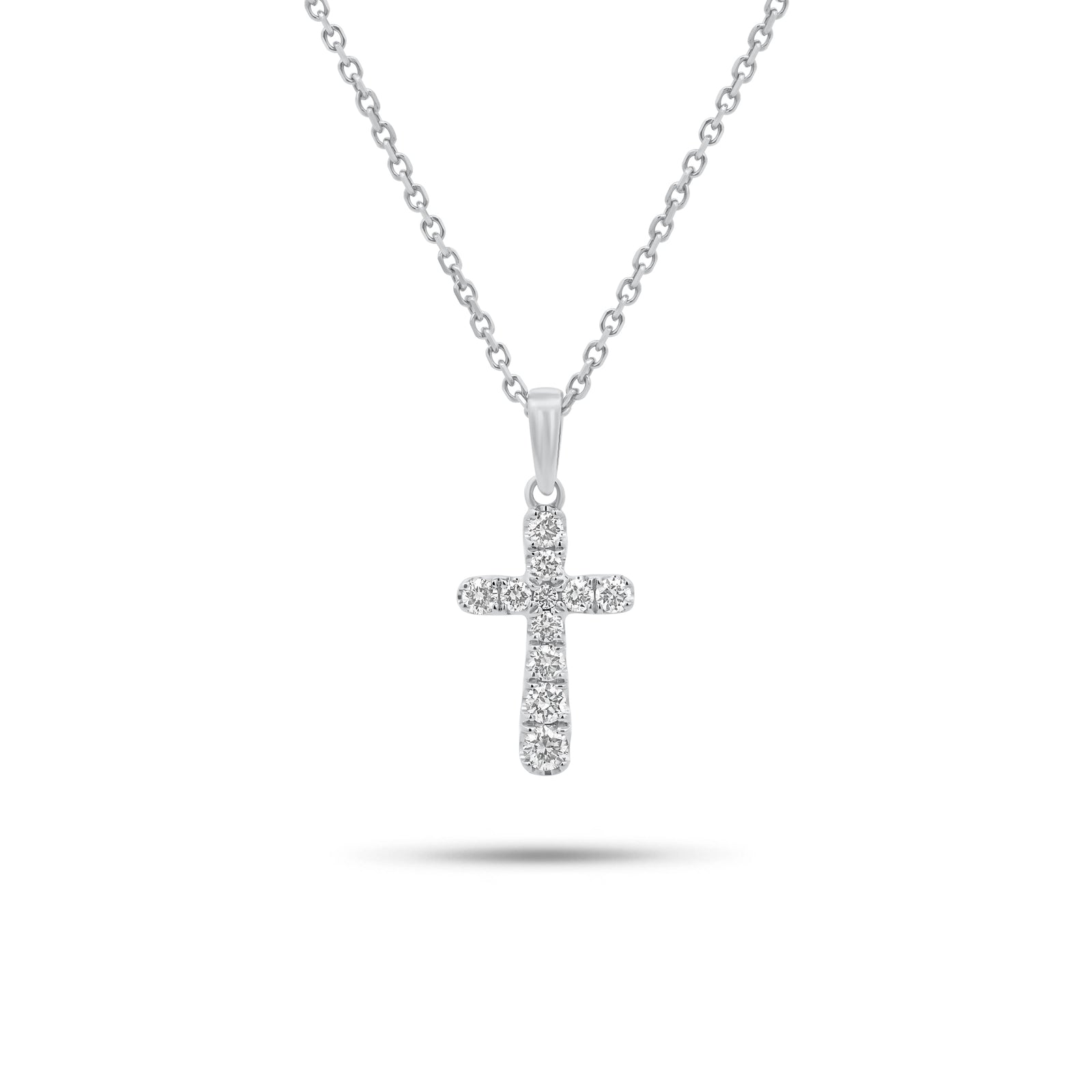 0.23 ct Diamond Cross Pendant - 18K gold weighing 0.62 grams - 14K gold weighing 1.60 grams  - 11 round diamonds weighing 0.23 carats