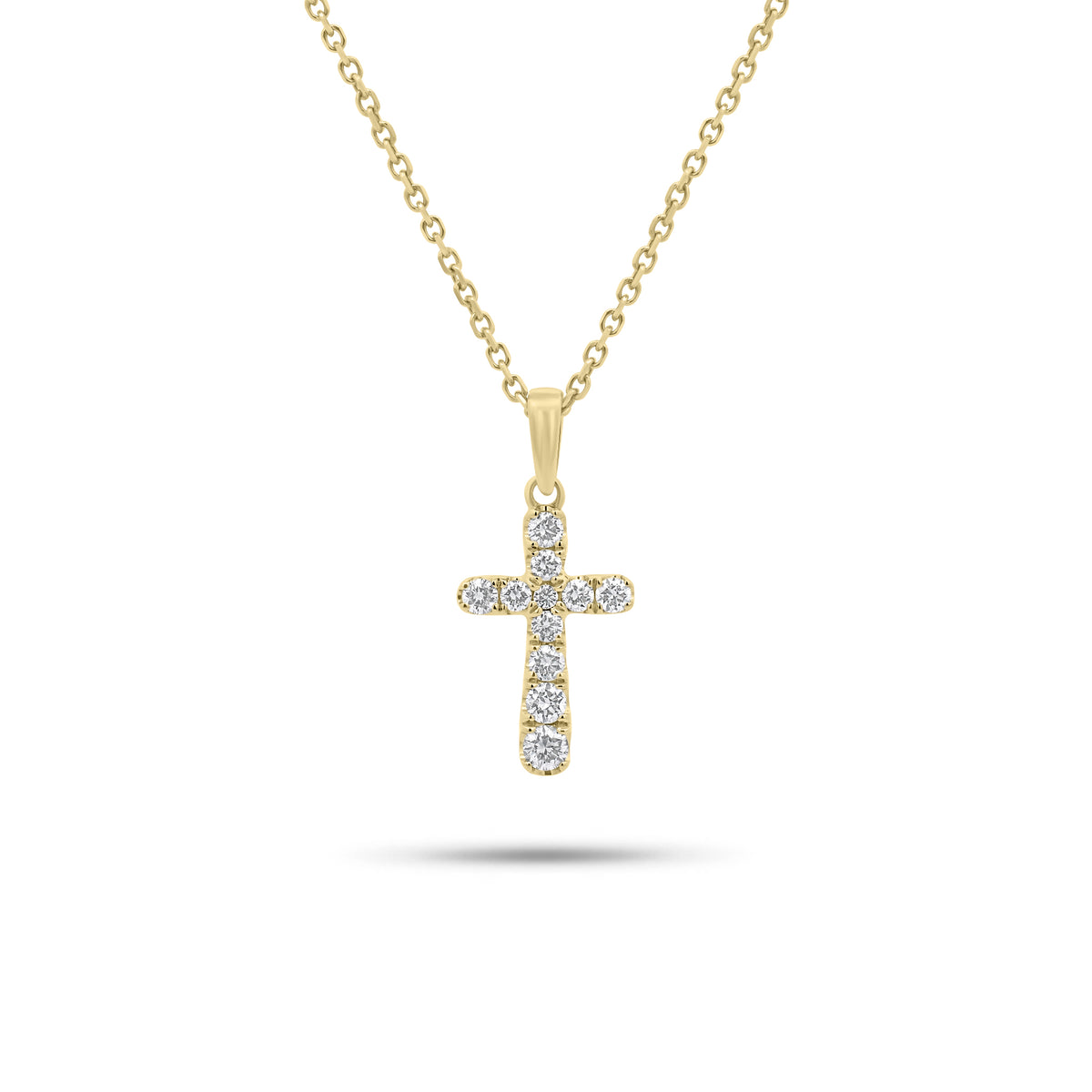 0.23 ct Diamond Cross Pendant - 18K gold weighing 0.62 grams - 14K gold weighing 1.60 grams  - 11 round diamonds weighing 0.23 carats