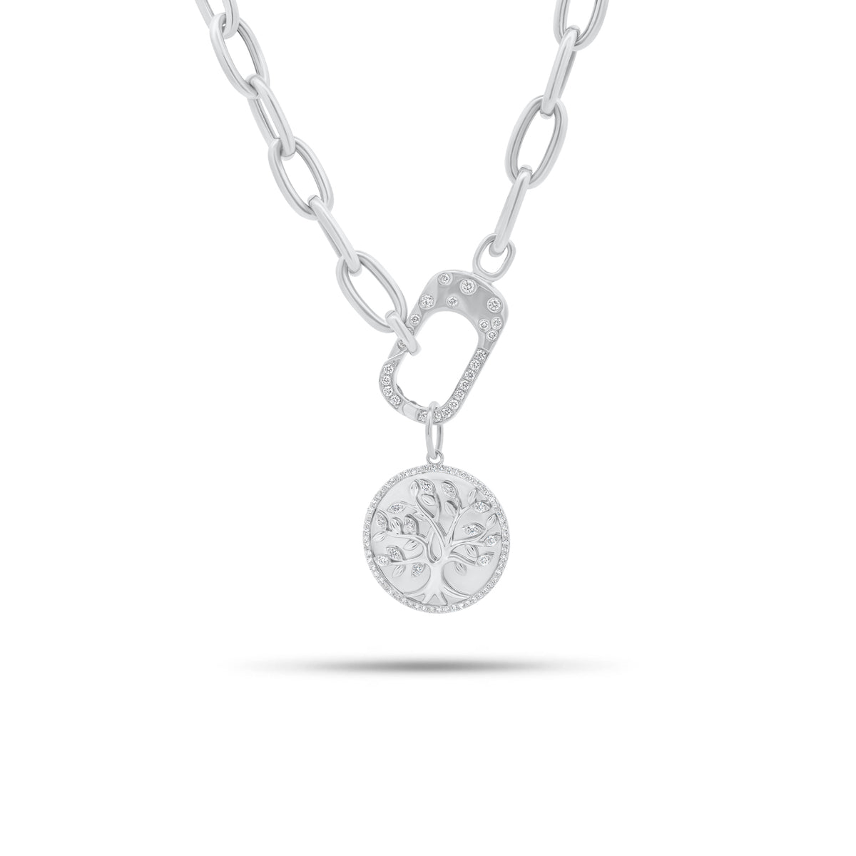 Diamond Clasp Necklace - 14K gold weighing 18.03 grams - 24 round diamonds weighing 0.27 carats