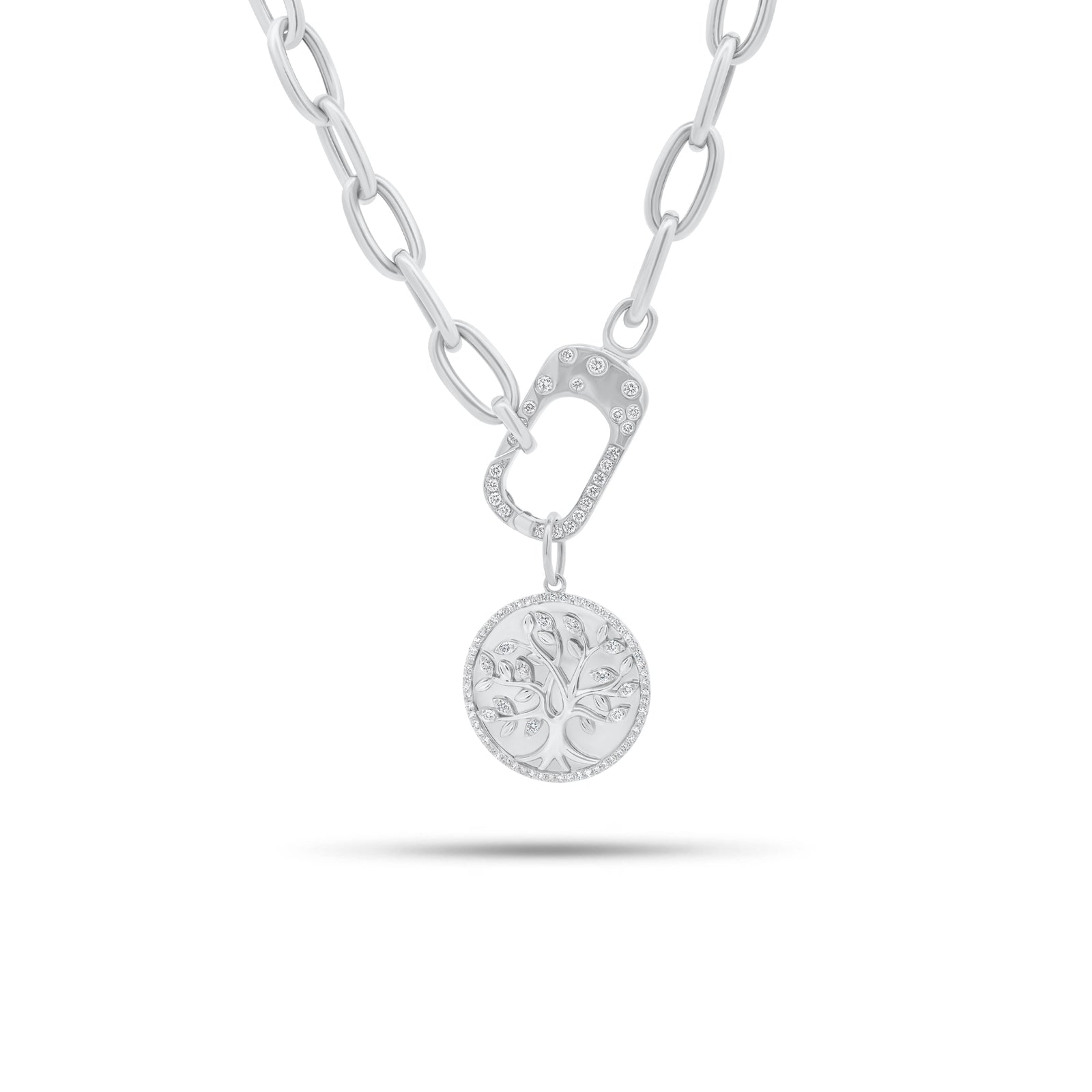 Diamond Clasp Necklace - 14K gold weighing 18.03 grams - 24 round diamonds weighing 0.27 carats