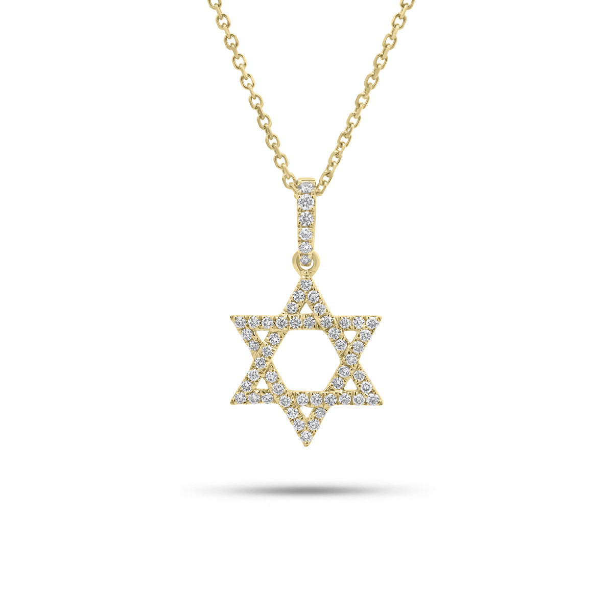 0.24 ct Diamond Star of David Pendant - 18K gold weighing 1.41 grams - 14K gold weighing 1.60 grams - 54 round diamonds weighing 0.24 carats