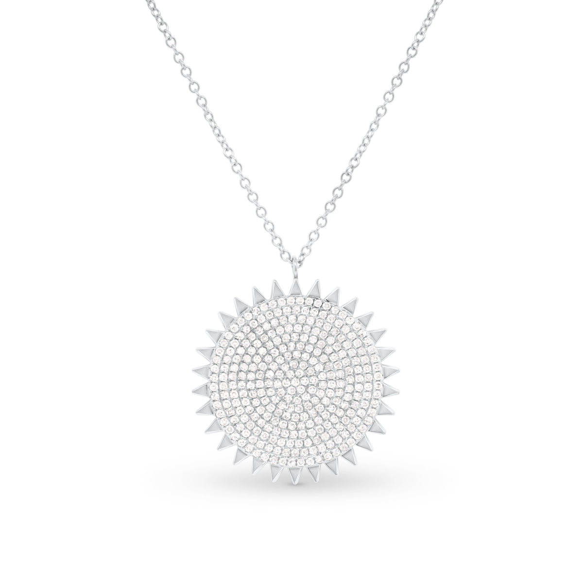 Diamond Sun Disc Pendant - 14K gold weighing 4.09 grams - 282 round diamonds weighing 0.64 carats