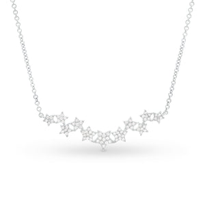 Diamond Star Bar Necklace - 14K gold weighing 1.98 grams - 79 round diamonds weighing 0.20 carats