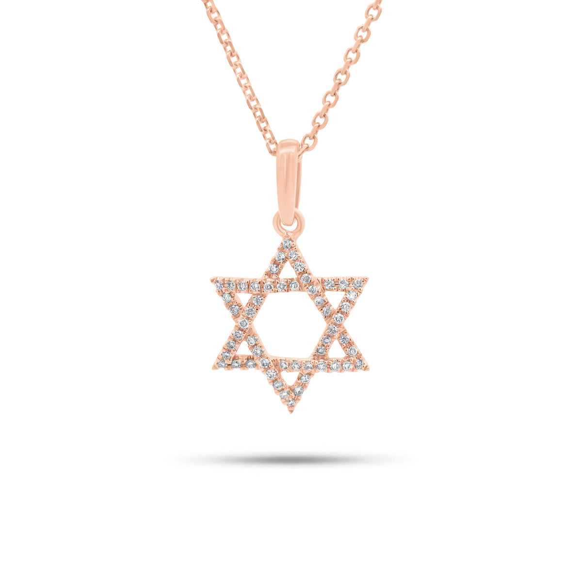 0.10 ct Diamond Star of David Pendant - 18K gold weighing 0.97 grams - 14K gold weighing 1.60 grams - 54 round diamonds weighing 0.10 carats