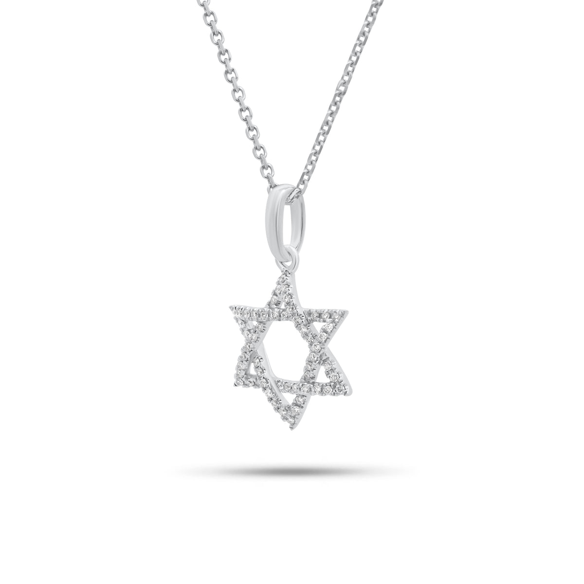 0.10 ct Diamond Star of David Pendant - 18K gold weighing 0.97 grams - 14K gold weighing 1.60 grams - 54 round diamonds weighing 0.10 carats