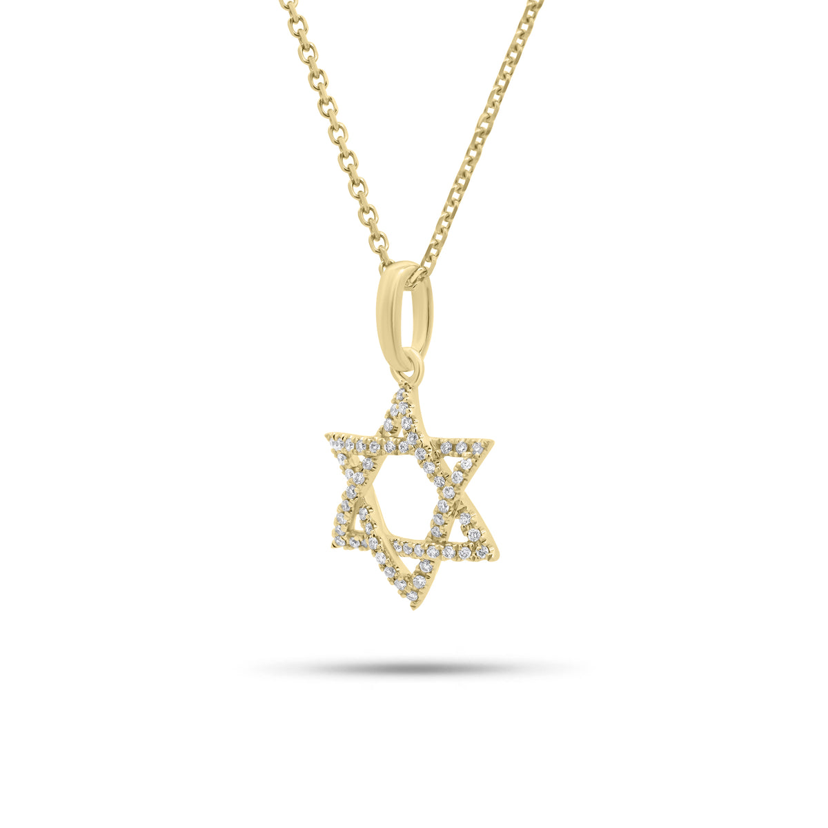 0.10 ct Diamond Star of David Pendant - 18K gold weighing 0.97 grams - 14K gold weighing 1.60 grams - 54 round diamonds weighing 0.10 carats