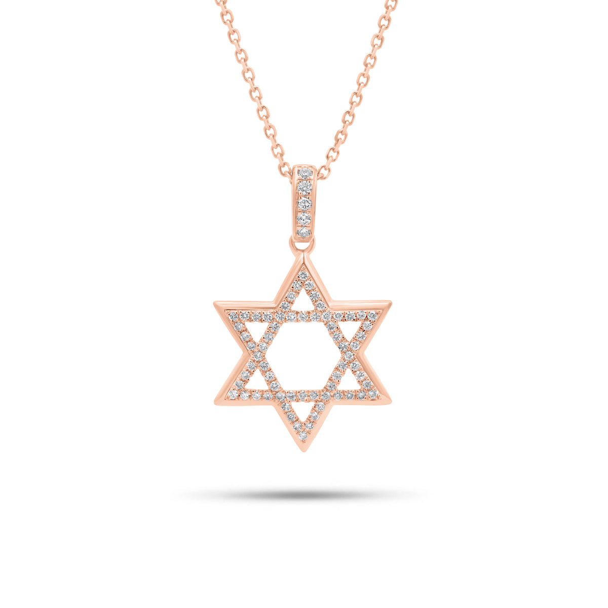 0.24 ct Diamond Star of David Pendant - 18K gold weighing 1.41 grams - 14K gold weighing 1.60 grams - 54 round diamonds weighing 0.24 carats