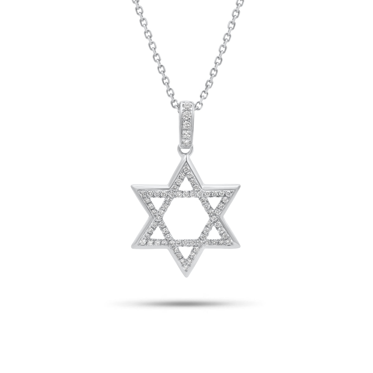 0.24 ct Diamond Star of David Pendant - 18K gold weighing 1.41 grams - 14K gold weighing 1.60 grams - 54 round diamonds weighing 0.24 carats