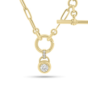 Diamond Bezel Pendant - 14K yellow gold weighing 21.60 grams - 0.64 ct diamond (GIA-graded H color, SI1 clarity)
