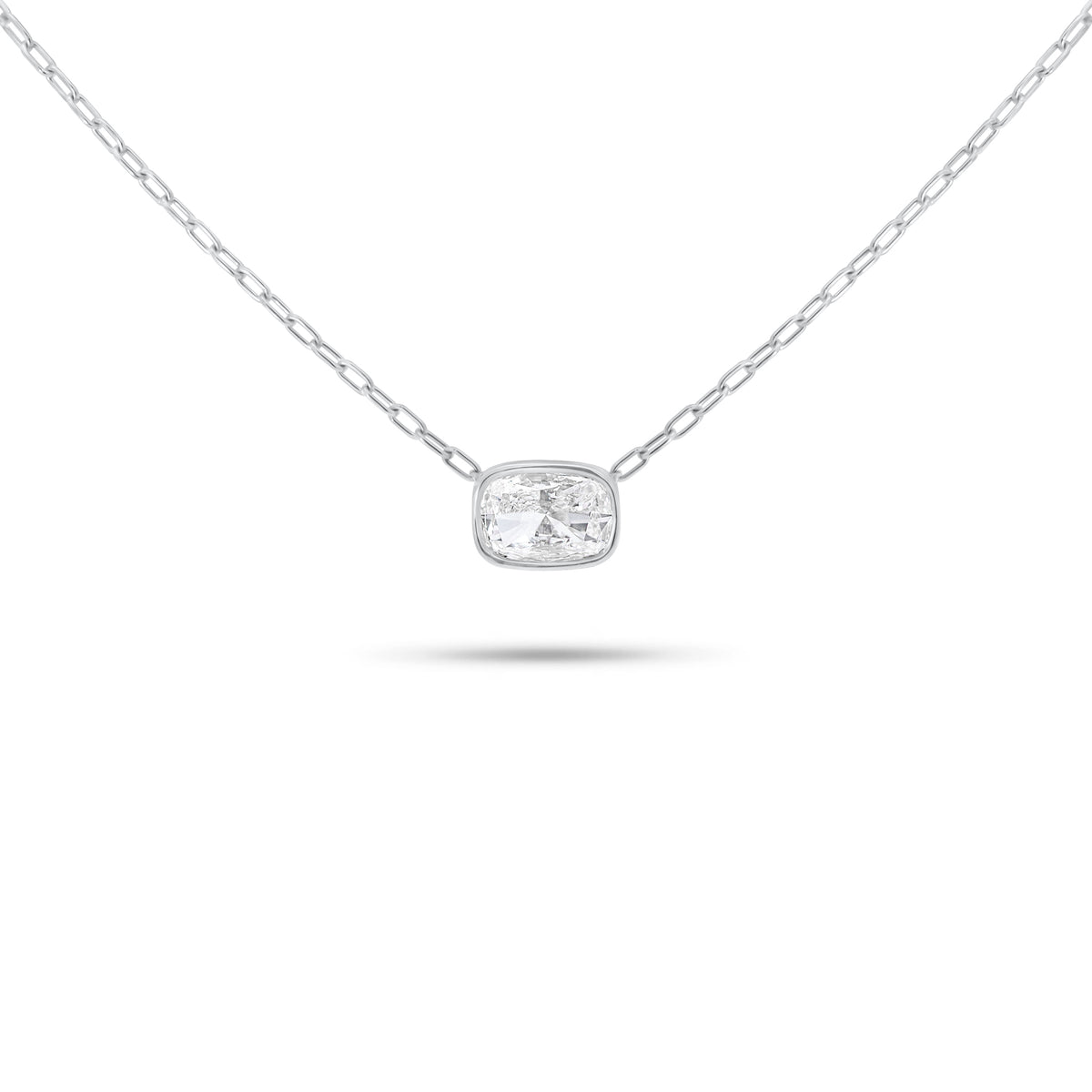 1.05 ct Cushion-Cut Diamond Solitaire Pendant Necklace - 14K gold weighing 2.83 grams - 1.05 ct cushion-shaped diamond (GIA-graded F color, VS2 clarity)