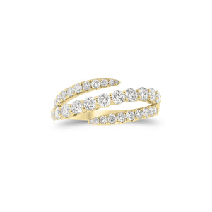 Diamond Multi-Band Bypass Ring - 18K gold weighing 3.45 grams - 31 round diamonds weighing 1.02 carats