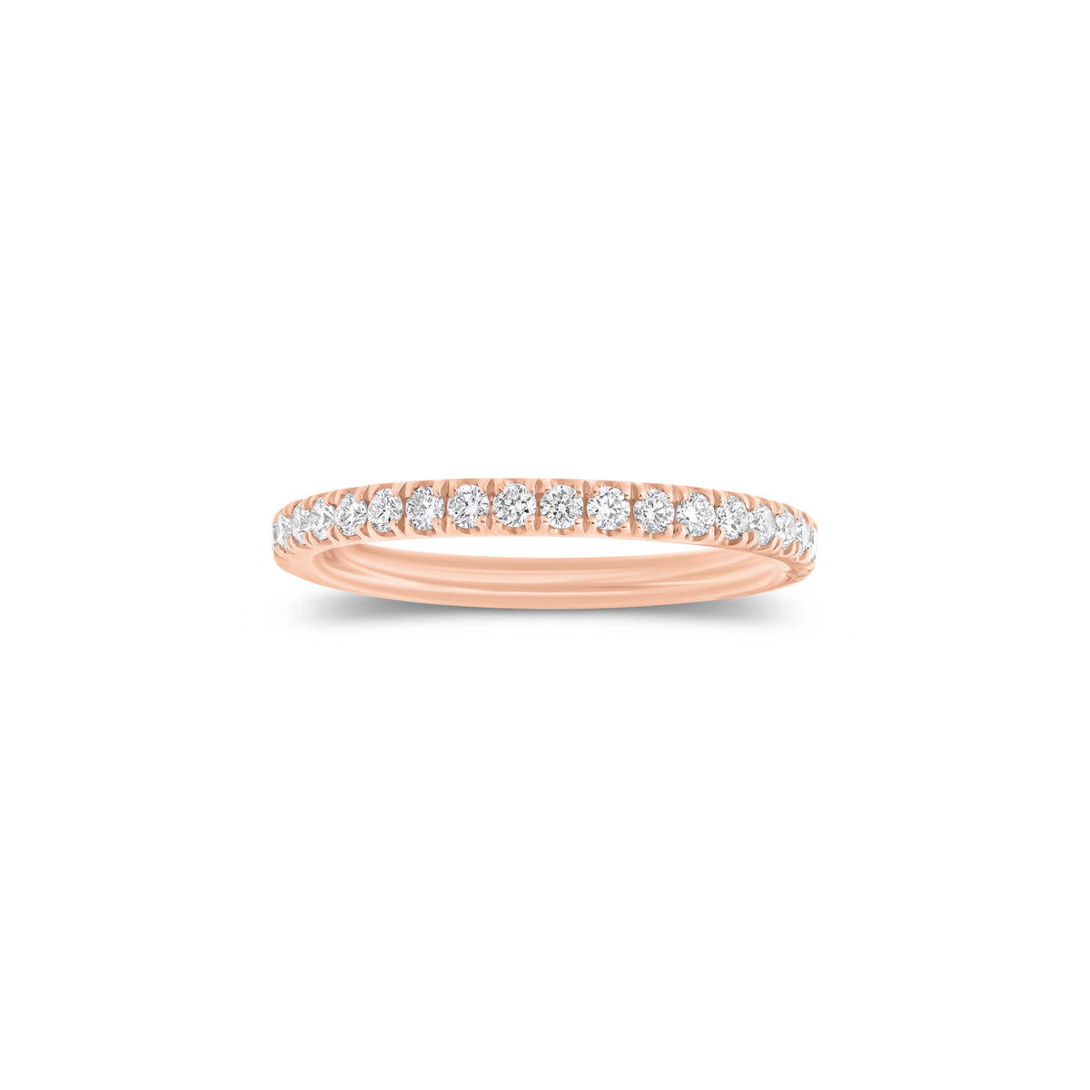 0.57 ct Diamond Eternity Ring - 18K gold weighing 2.05 grams - 38 round diamonds weighing 0.57 carats