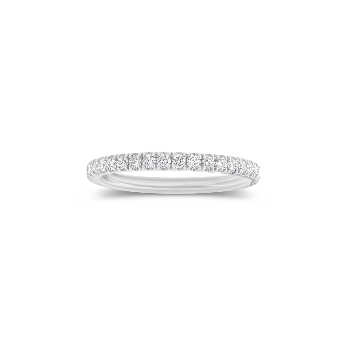 0.57 ct Diamond Eternity Ring - 18K gold weighing 2.05 grams - 38 round diamonds weighing 0.57 carats
