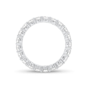 Classic Shared Prong-Set Diamond Eternity Band -18k white gold weighing 3.07 grams -21 round diamonds weighing 2.05 carats