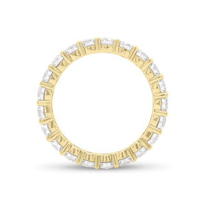 Classic Shared Prong-Set Diamond Eternity Band -18k yellow gold weighing 3.07 grams -21 round diamonds weighing 2.05 carats