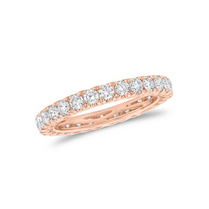 Four Prong-Set Diamond Eternity Wedding Band -18k rose gold weighing 2.63 grams -84 round diamonds weighing 1.36 carats