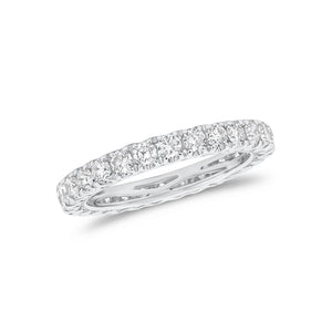 Four Prong-Set Diamond Eternity Wedding Band -18k white gold weighing 2.63 grams -84 round diamonds weighing 1.36 carats