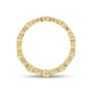 Alternating Marquise & Round Diamond Eternity Band with Milgrain -18k yellow gold weighing 2.96 grams -10 marquise diamonds weighing 0.90 carats -20 round diamonds weighing .70 carats