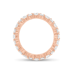 Staggered Diamond Eternity Band -18k rose gold weighing 4.14 grams -12 round diamonds weighing 2.40 carats -24 round diamonds weighing 1.38 carats