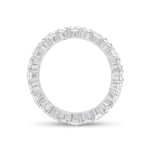 Staggered Diamond Eternity Band -18k white gold weighing 4.14 grams -12 round diamonds weighing 2.40 carats -24 round diamonds weighing 1.38 carats