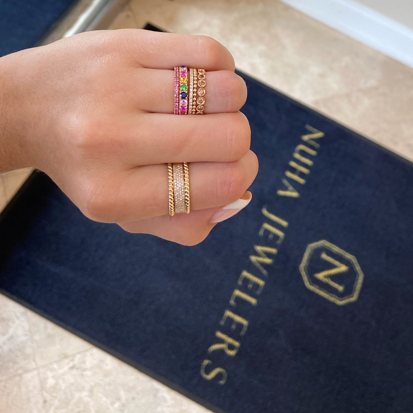 Gold Cable Stacking Ring - 18K gold weighing 2.19 grams