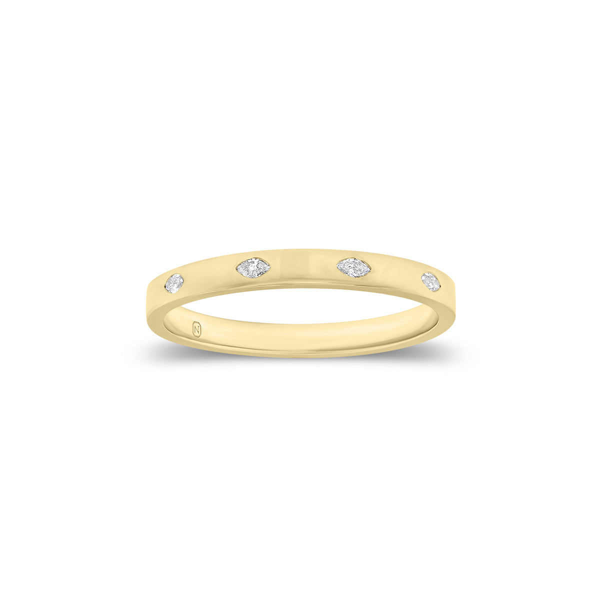 Marquise Diamond Stackable Ring - 14K gold weighing 1.62 grams  - 10 marquise-shaped diamonds weighing 0.15 carats