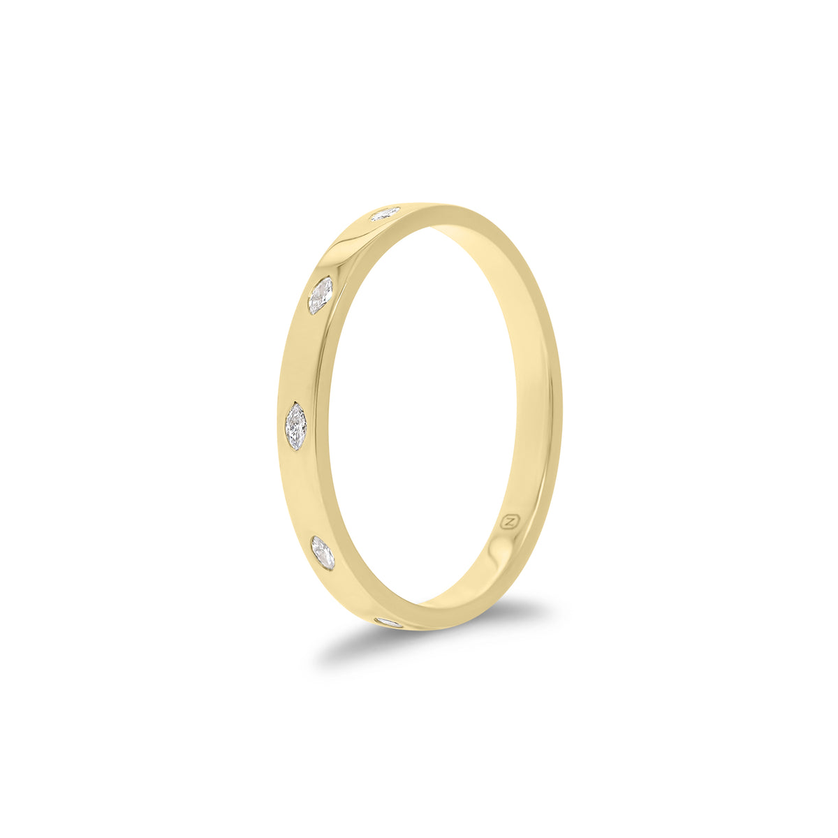 Marquise Diamond Stackable Ring - 14K gold weighing 1.62 grams - 10 marquise-shaped diamonds weighing 0.15 carats