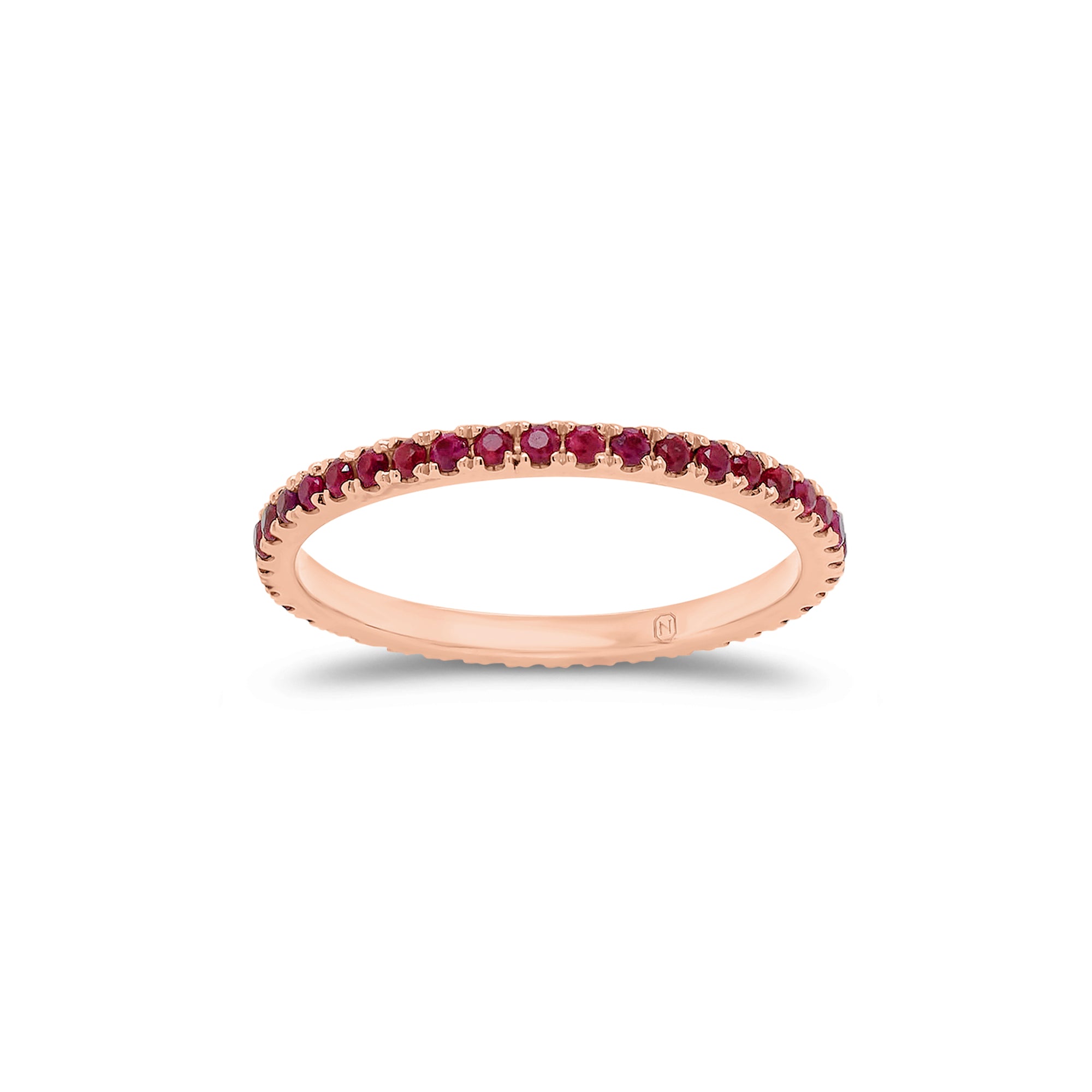 Ruby Eternity Ring - 14K gold weighing 1.14 grams  - 32 rubies weighing 0.73 carats