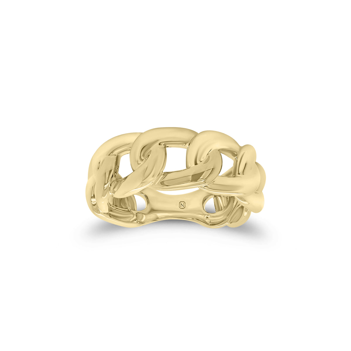 Gold Curb Chain Ring - 14K gold weighing 5.93 grams