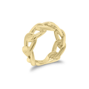 Gold Curb Chain Ring - 14K gold weighing 5.93 grams