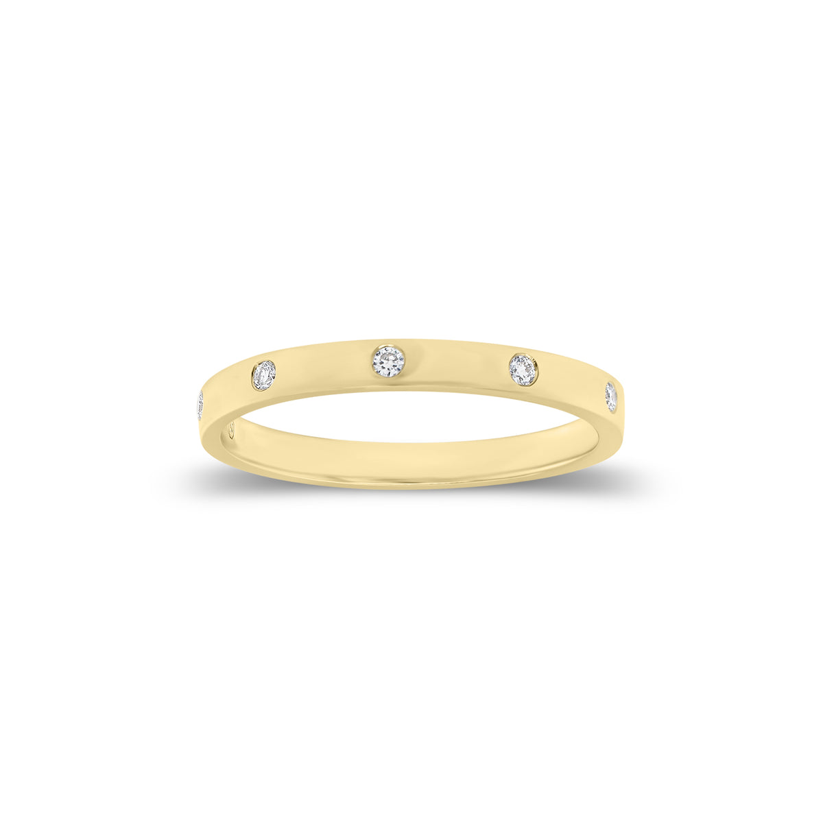 Round Diamond Stackable Ring - 14K gold weighing 1.73 grams  - 10 round diamonds weighing 0.11 carats