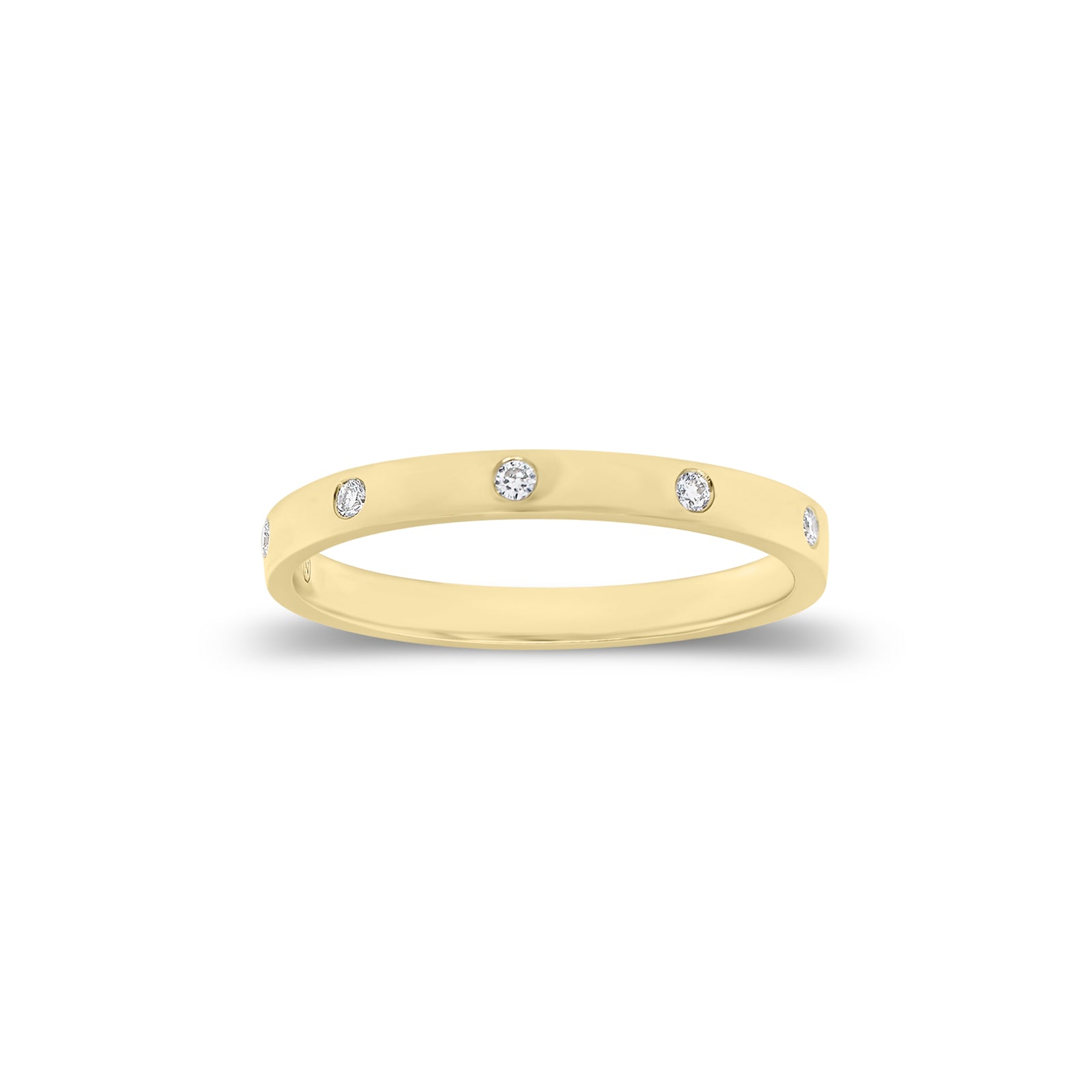 Round Diamond Stackable Ring - 14K gold weighing 1.73 grams  - 10 round diamonds weighing 0.11 carats